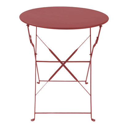 Bistro table metal folding in terracotta color D60x71cm