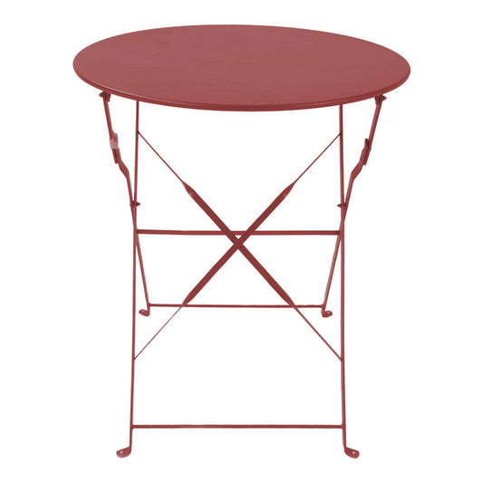 Bistro table metal folding in terracotta color D60x71cm