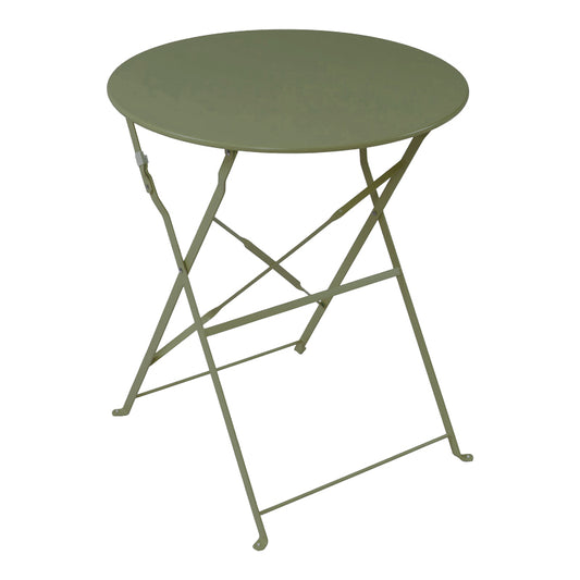 Bistro table metal folding in olive green color D60x71cm