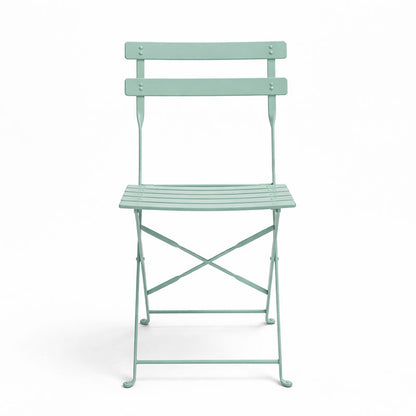 Bistro chair metal folding in mint color 42x46x82cm