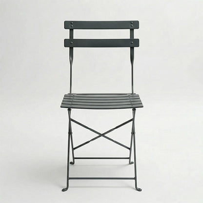 Bistro chair metal folding in anthracite color 42x46x82cm