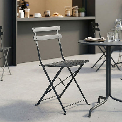 Bistro chair metal folding in anthracite color 42x46x82cm