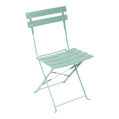 Bistro dining table set of 3 pieces, metal, foldable, mint color, Φ60x71cm