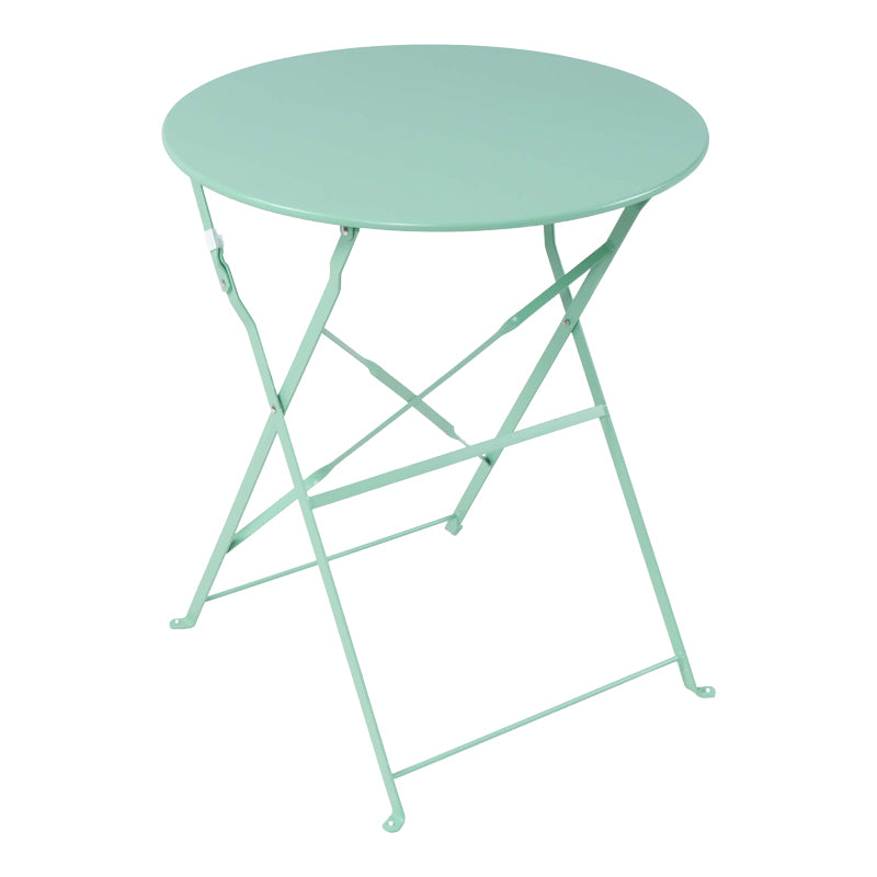 Bistro dining table set of 3 pieces, metal, foldable, mint color, Φ60x71cm