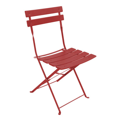 Bistro dining table set of 3 pieces, metal, foldable, terracotta color, Φ60x71cm