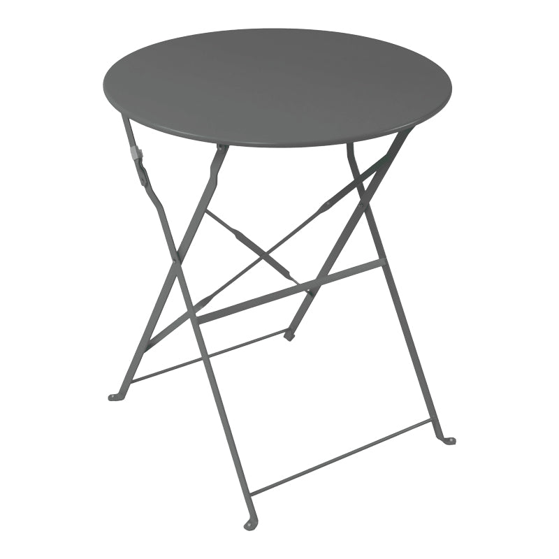 Bistro dining table set of 3 pieces, metal, foldable, anthracite color, Φ60x71cm