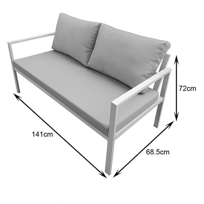 Gardenly lounge set 4pcs aluminum in white with beige cushions