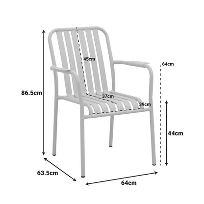 Vista stackable armchair, aluminum in anthracite shade 62x60x84cm