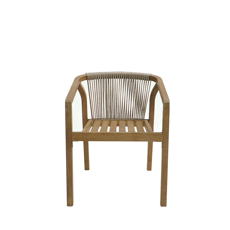 Armchair Malibu II acacia wood-fabric in natural-beige color 58x63x74cm