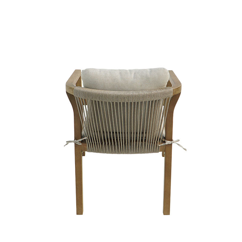 Armchair Malibu II acacia wood-fabric in natural-beige color 58x63x74cm
