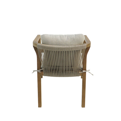 Armchair Malibu II acacia wood-fabric in natural-beige color 58x63x74cm