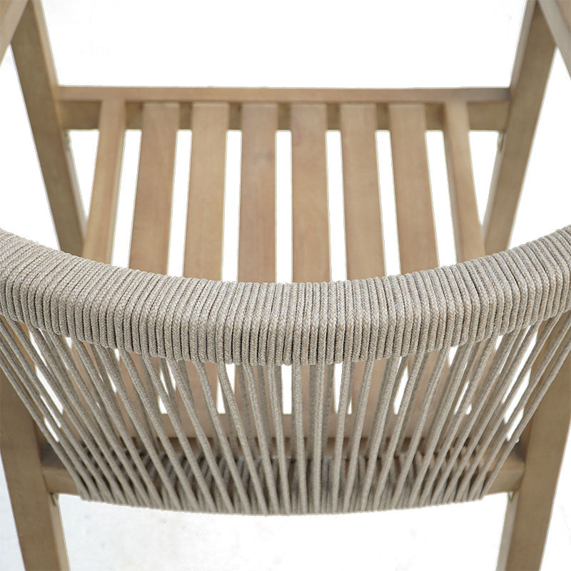 Armchair Malibu II acacia wood-fabric in natural-beige color 58x63x74cm