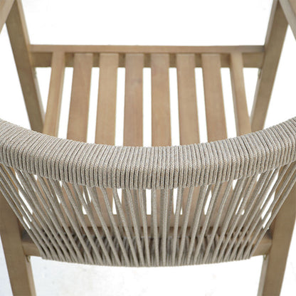 Armchair Malibu II acacia wood-fabric in natural-beige color 58x63x74cm