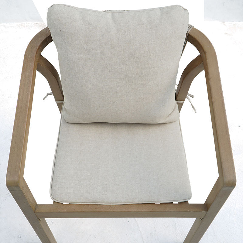 Armchair Malibu II acacia wood-fabric in natural-beige color 58x63x74cm