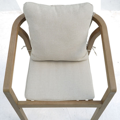 Armchair Malibu II acacia wood-fabric in natural-beige color 58x63x74cm