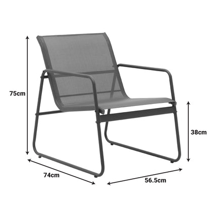 Outdoor living set Veranda textilene-metal in cappuccino color