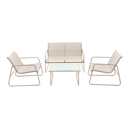Outdoor living set Veranda textilene-metal in cappuccino color