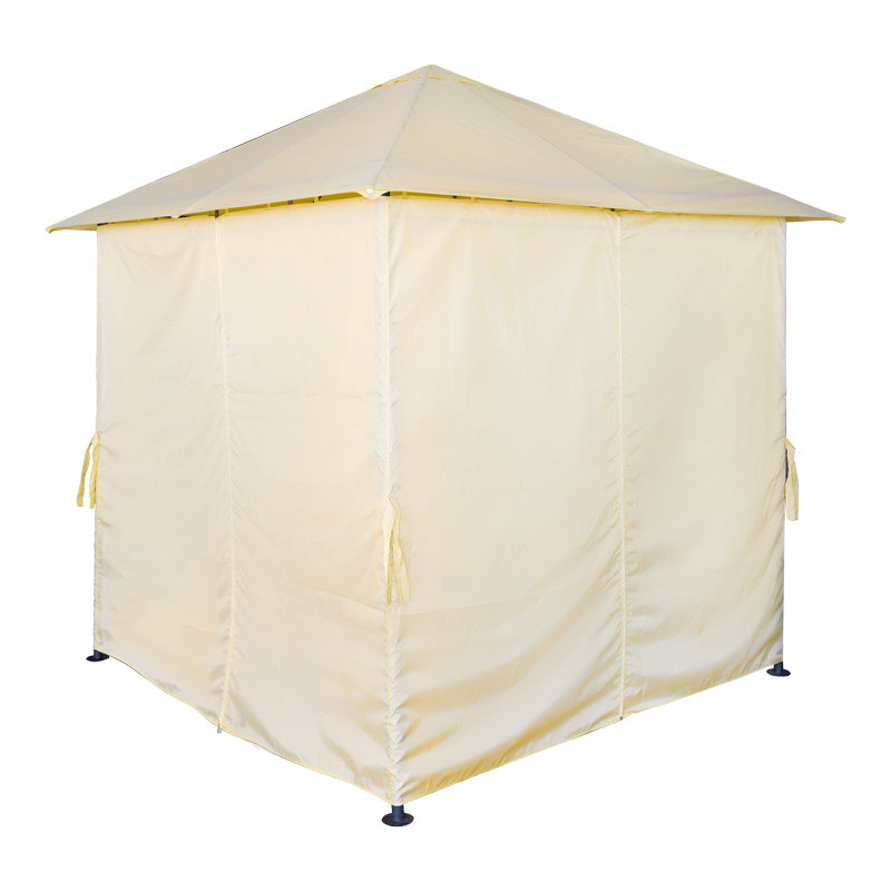 Apex gazebo frame in black metal with beige fabric 2.5x2.5 m