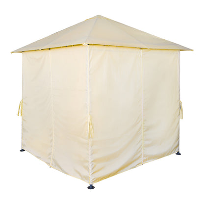 Apex gazebo frame in black metal with beige fabric 2.5x2.5 m