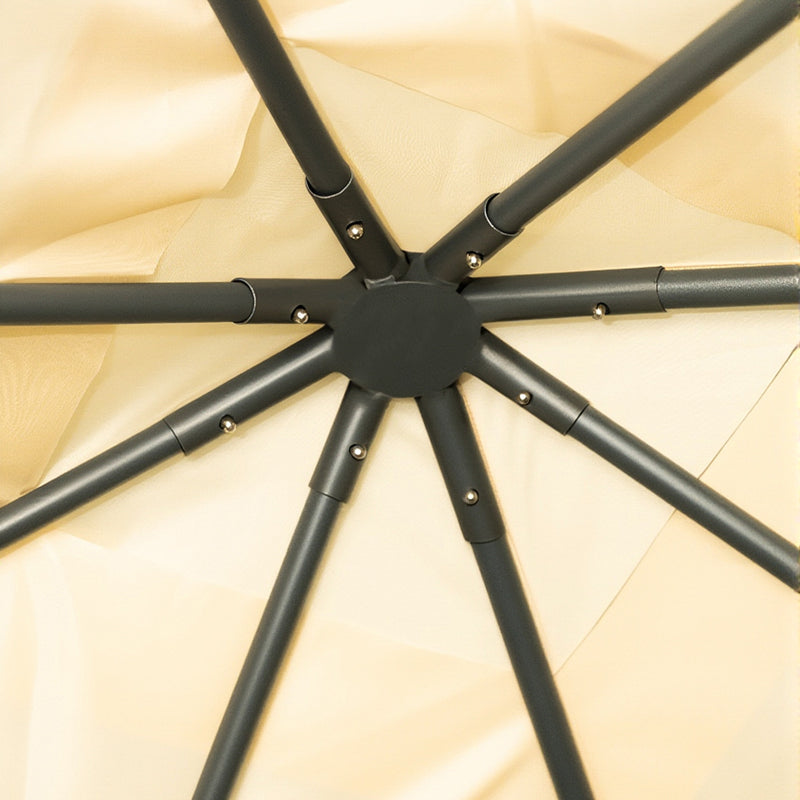 Apex gazebo frame in black metal with beige fabric 2.5x2.5 m