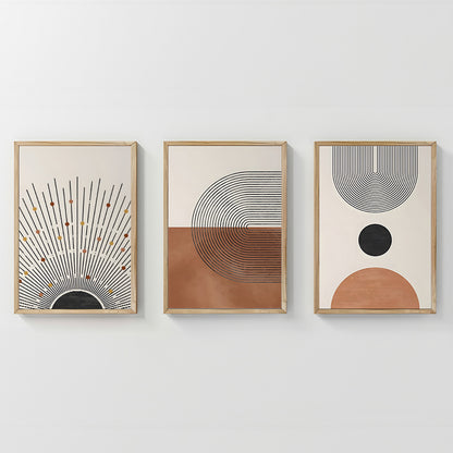 Wall art in frame Jemba triptyque with digital print 33x1.5x48cm