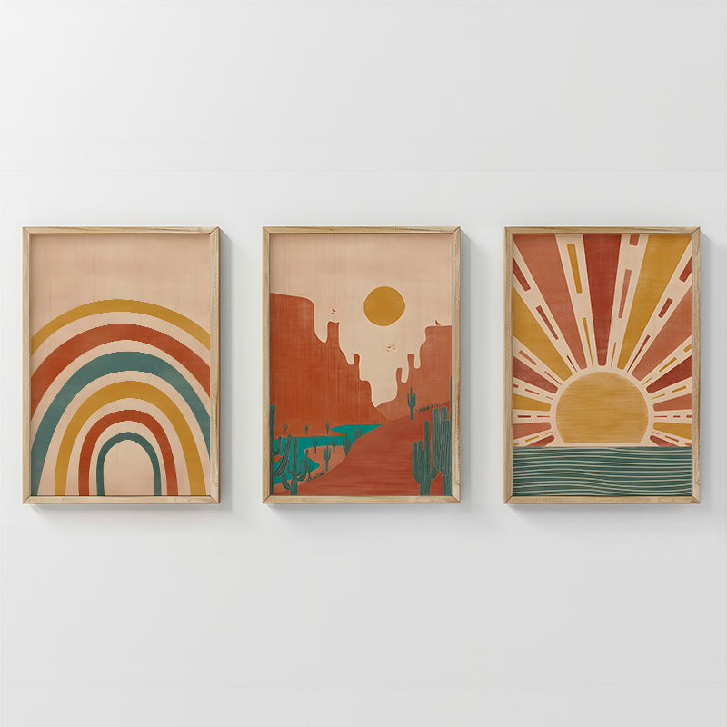 Wall art in frame Jecko  triptyque with digital print 33x1.5x48cm