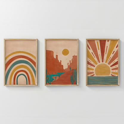 Wall art in frame Jecko  triptyque with digital print 33x1.5x48cm