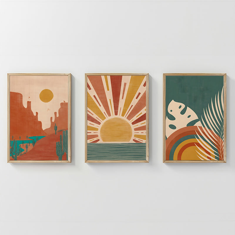 Wall art in frame Bemvy triptyque with digital print 33x1.5x48cm