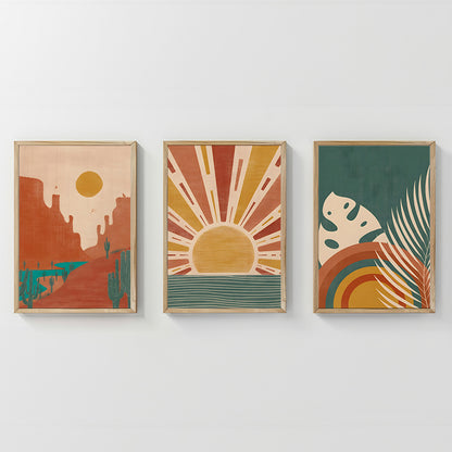 Wall art in frame Bemvy triptyque with digital print 33x1.5x48cm