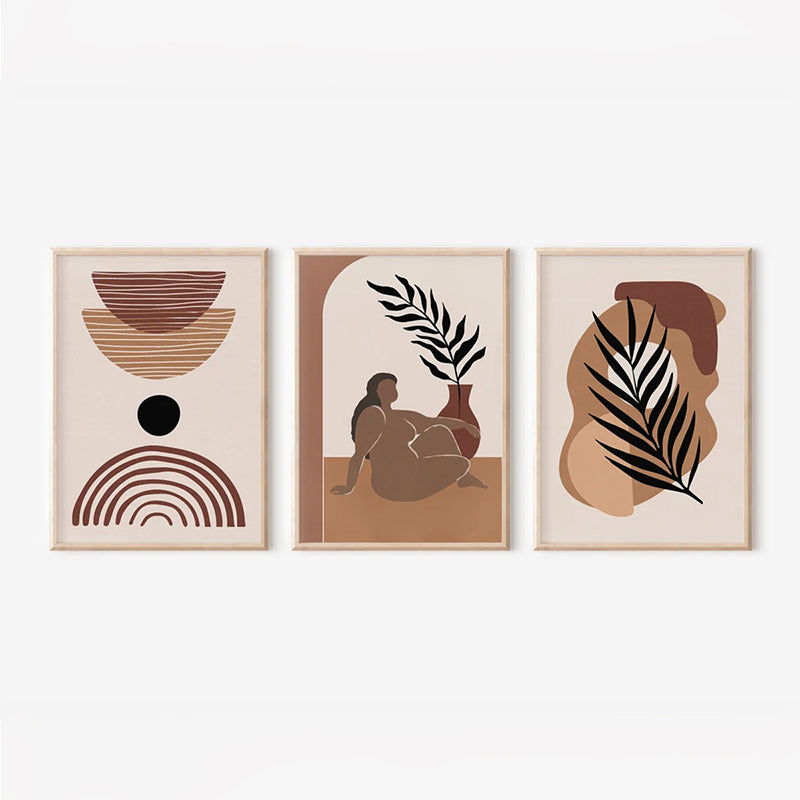 Wall art in frame Fanzia triptyque with digital print 33x1.5x48cm