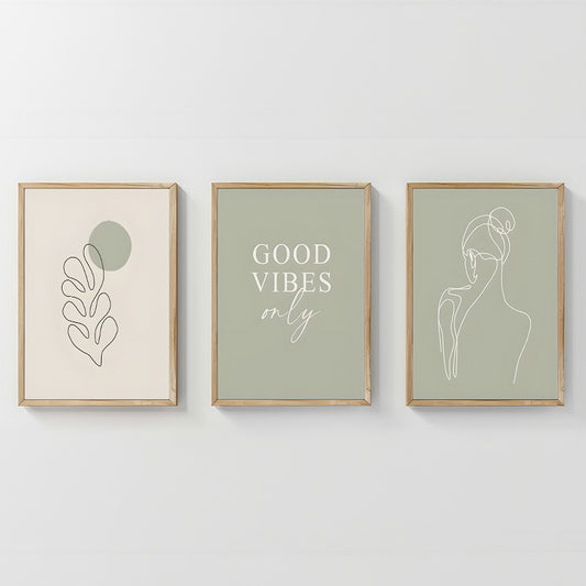Wall art in frame Veyra triptyque with digital print 33x1.5x48cm
