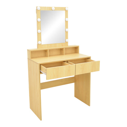 Dressing table Virna with led in natural color 80x40x145cm