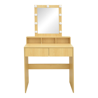 Dressing table Virna with led in natural color 80x40x145cm