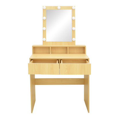 Dressing table Virna with led in natural color 80x40x145cm
