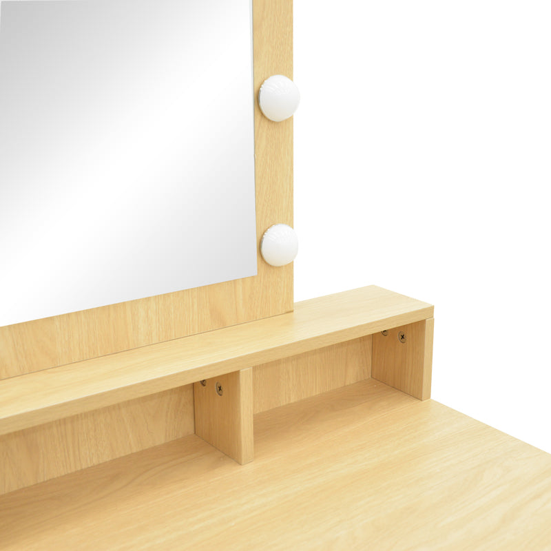 Dressing table Virna with led in natural color 80x40x145cm