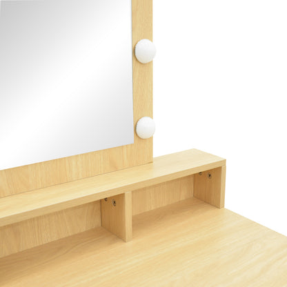 Dressing table Virna with led in natural color 80x40x145cm