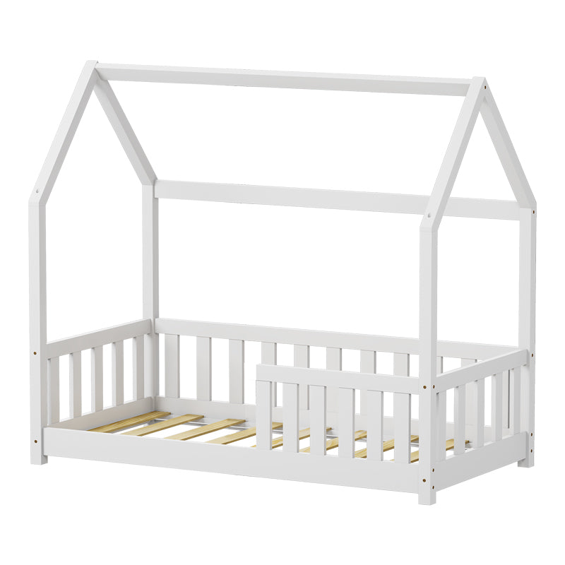 Children's bed Bambie with railing Montessori pine wood white 70x140cm