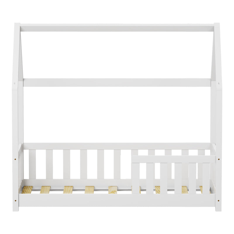 Children's bed Bambie with railing Montessori pine wood white 70x140cm