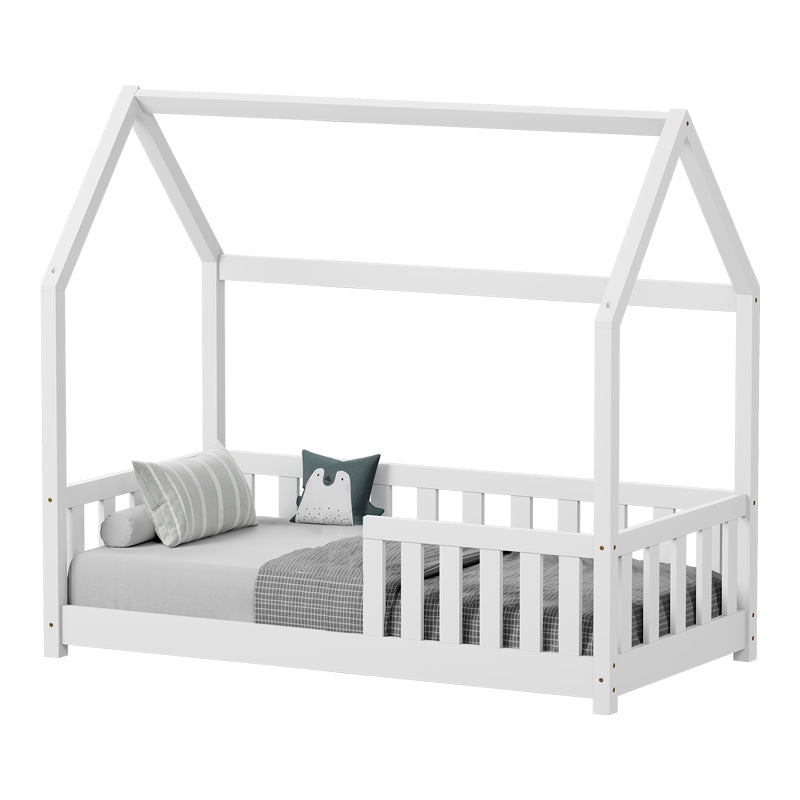 Children's bed Bambie with railing Montessori pine wood white 70x140cm