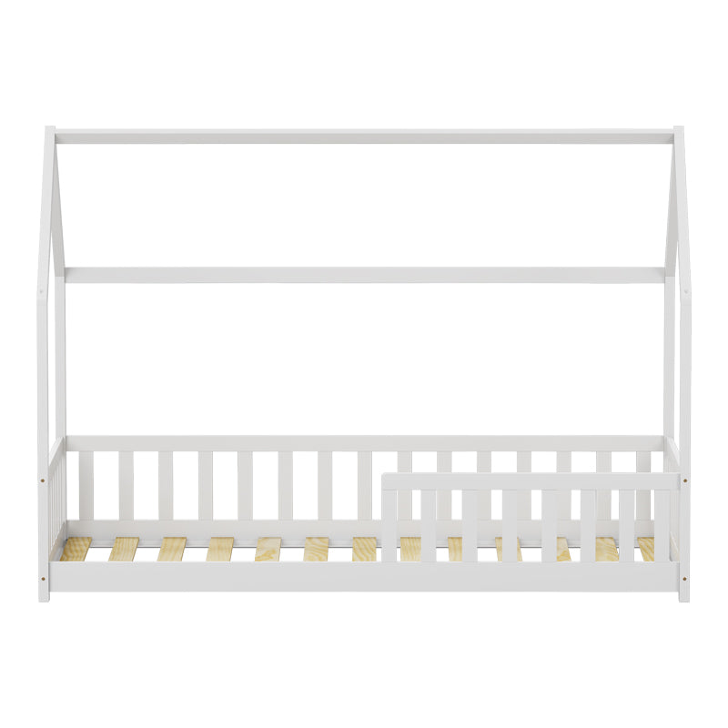 Children's bed Bambie with railing Montessori pine wood white 90x190cm