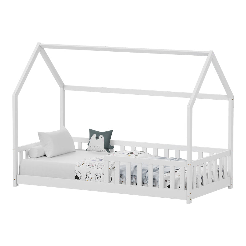 Children's bed Bambie with railing Montessori pine wood white 90x190cm