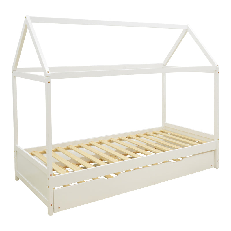 Children bed DreamHouse Montessori with sliding bed pine wood white 90x190cm