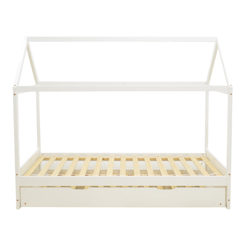 Children bed DreamHouse Montessori with sliding bed pine wood white 90x190cm