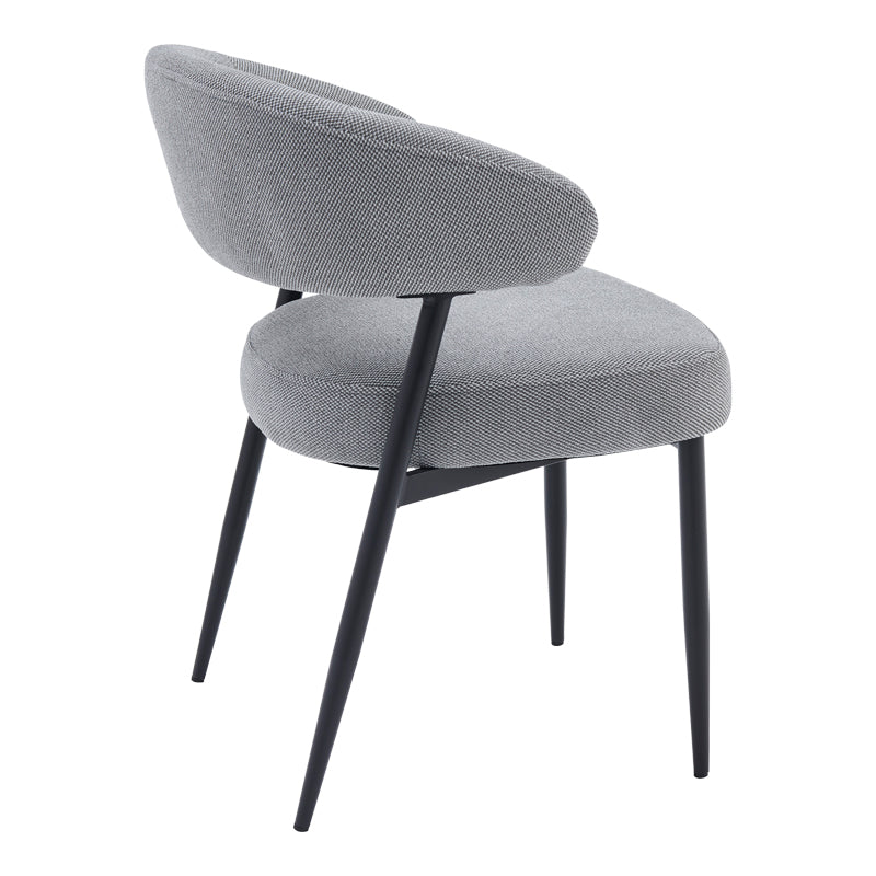 Timur armchair grey fabric with black metal legs 61x55x78cm