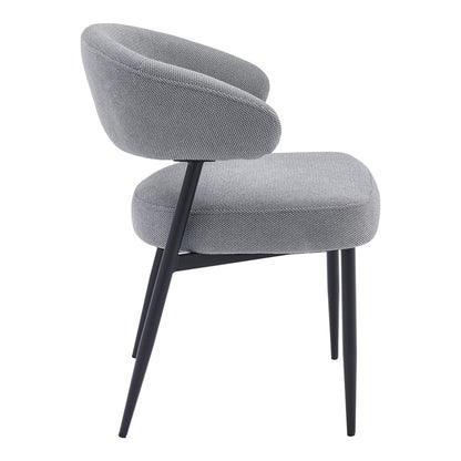 Timur armchair pakoworld grey fabric with black metal legs 61x55x78cm