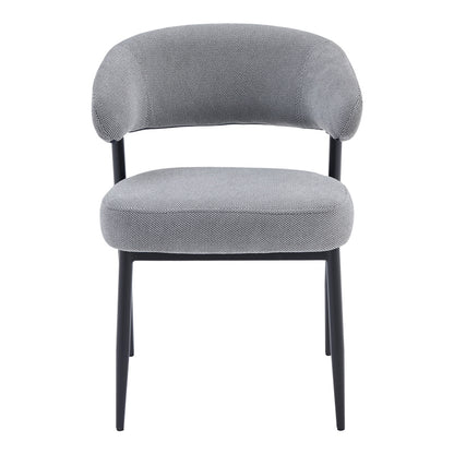 Timur armchair grey fabric with black metal legs 61x55x78cm