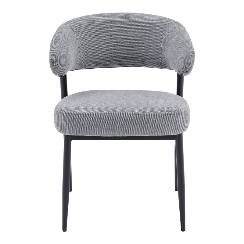 Timur armchair pakoworld grey fabric with black metal legs 61x55x78cm