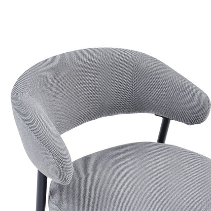 Timur armchair grey fabric with black metal legs 61x55x78cm
