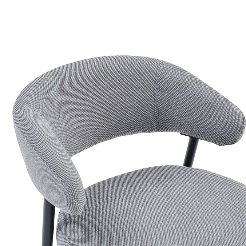 Timur armchair pakoworld grey fabric with black metal legs 61x55x78cm