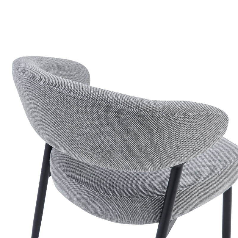 Timur armchair grey fabric with black metal legs 61x55x78cm